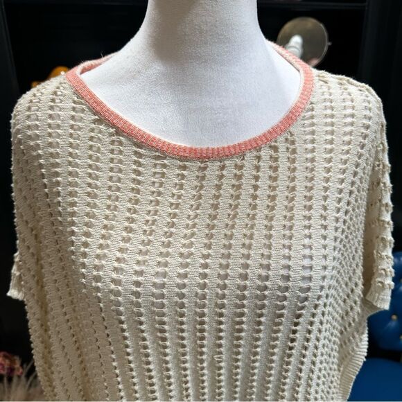 Manos Del Uruguay Cream Open Knit Sweater Size Large - Picture 2 of 12